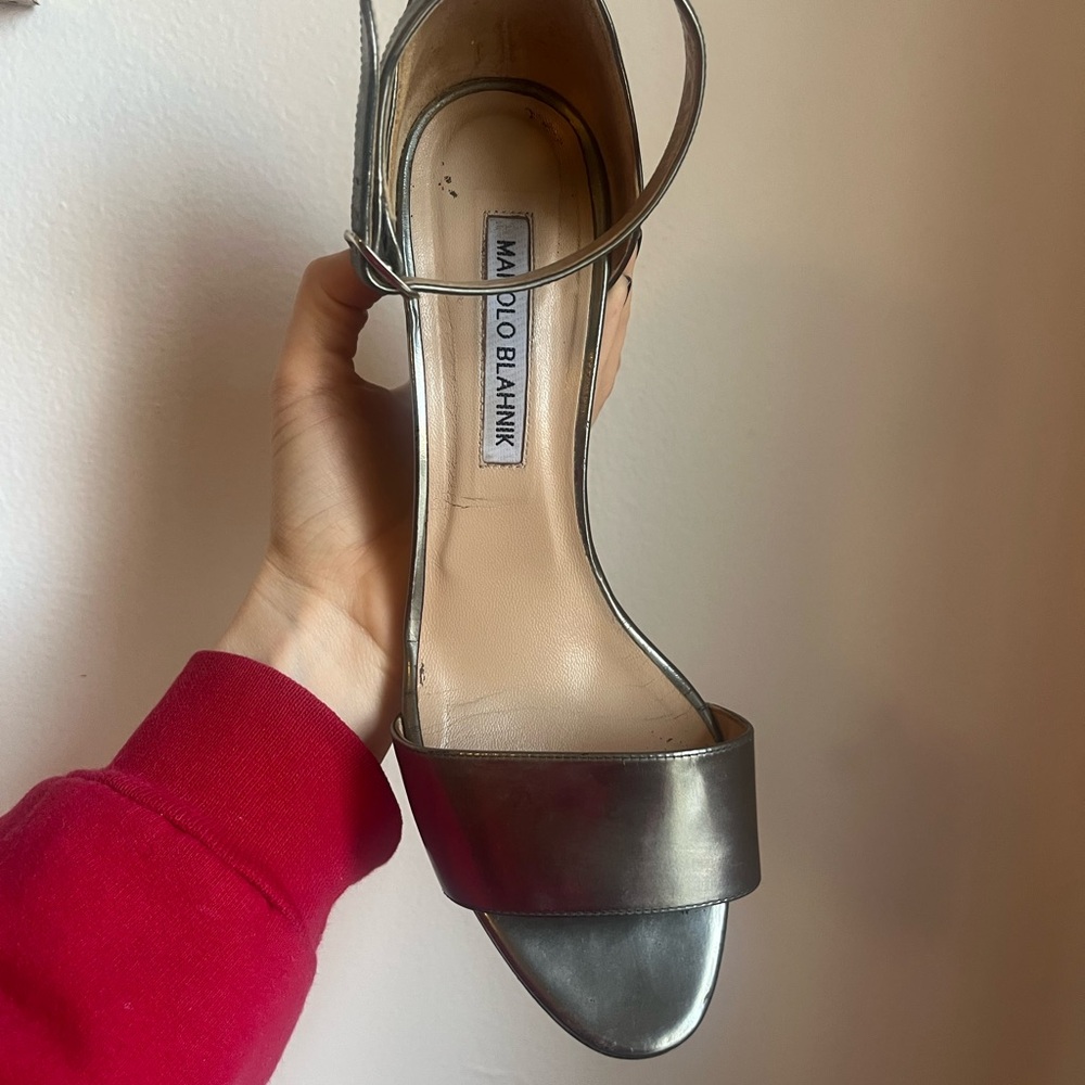 Metallic Manolo Sandals - Picture 5 of 8